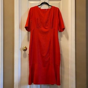 NWOT bright red Lands End dress, size 12